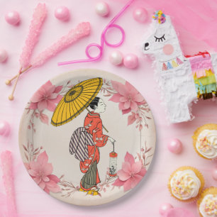 Prato De Papel Placa de papel para mulheres asiáticas