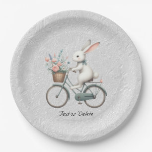 Prato De Papel Placa de papel para o coelho de bicicleta floral
