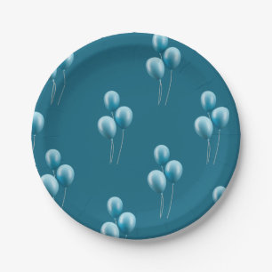 Prato De Papel Placa de papel para padrões Blue Ballons