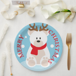 Prato De Papel Placa de papel para Reindeer Feliz de Natal