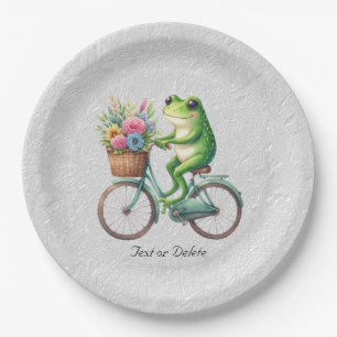 Prato De Papel Placa de papel para Sapo de bicicleta floral