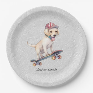 Prato De Papel Placa de papel para varejista Labrador de Aquarela