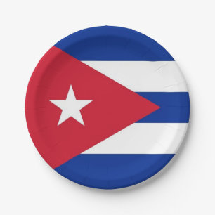 Prato De Papel Placa de papel patriótica com a bandeira de Cuba