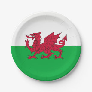 Prato De Papel Placa de papel patriótica com a bandeira de Wales