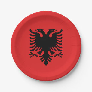 Prato De Papel Placa de papel Patriótica com bandeira da Albâni