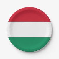 Placa de papel Patriótica com bandeira da Hungria