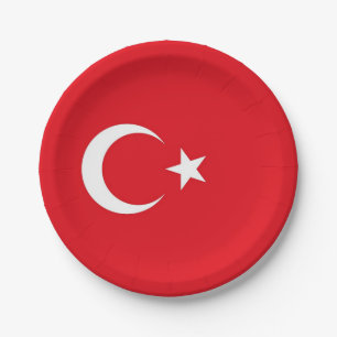 Prato De Papel Placa de papel Patriótica com bandeira da Turquia