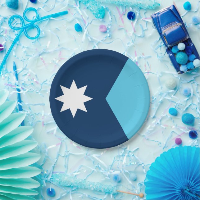 Prato De Papel Placa de papel Patriótica com bandeira de Minnesot (Festa)