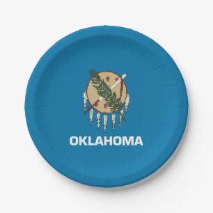 Prato De Papel Placa de papel patriótica com bandeira de Oklahom