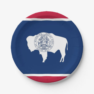 Prato De Papel Placa de papel patriótica com bandeira de Wyoming