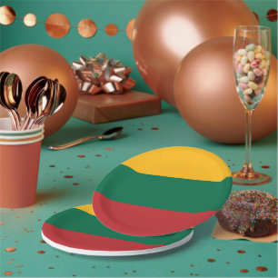 Prato De Papel Placa de papel Patriótica com pavilhão da Lituânia