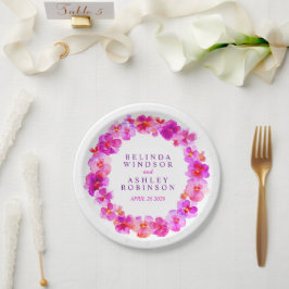 Prato De Papel Placa de papel personalizada, cor-de-água rosa-cas