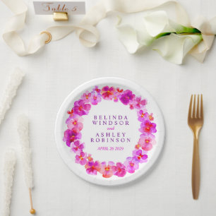 Prato De Papel Placa de papel personalizada, cor-de-água rosa-cas