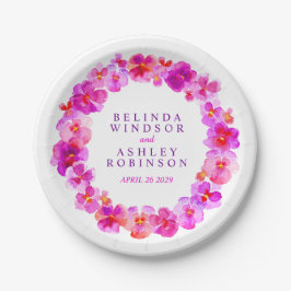 Prato De Papel Placa de papel personalizada, cor-de-água rosa-cas