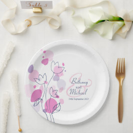 Prato De Papel Placa de papel personalizada de pétalas de flores