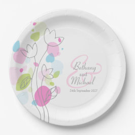 Prato De Papel Placa de papel personalizada de pétalas de flores