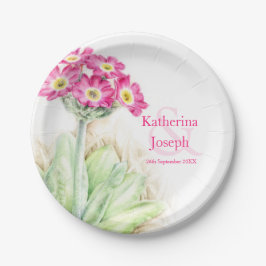 Prato De Papel Placa de papel personalizada de primula de aquarel