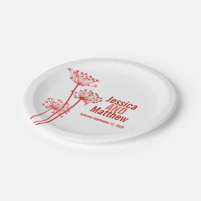 Prato De Papel Placa de papel personalizado de flor moderna de ca (Inclinado)