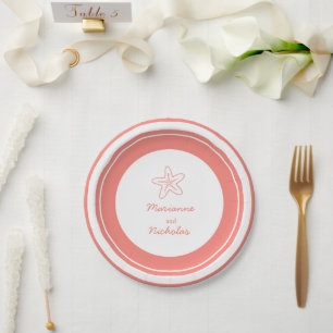 Prato De Papel Placa de papel personalizado laranja de peixe-estr