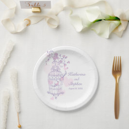 Prato De Papel Placa de papel personalizado rosa-rosa de aves-bai