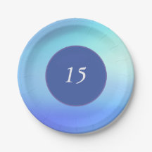 Placa de papel personalizável azul