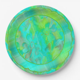 Prato De Papel Placa De Papel Pintada Por Grãos-Florais-Xadrez-2-