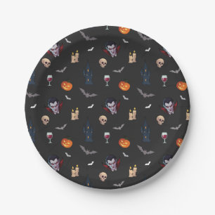 Prato De Papel Placa de Papel Preto do Halloween, 🧛 ‍, vampiro g