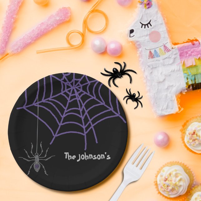 Prato De Papel Placa de papel preto personalizada com sequências  (Criador carregado)