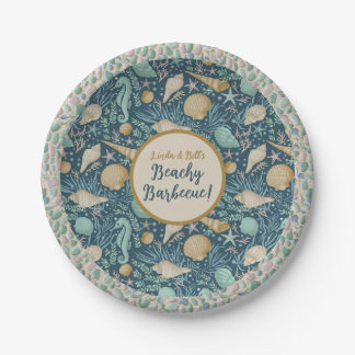 Prato De Papel Placa de papel redonda do Beach Party 7"
