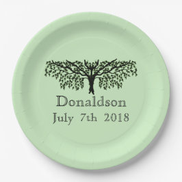 Prato De Papel Placa de papel - Reunião de árvore da família