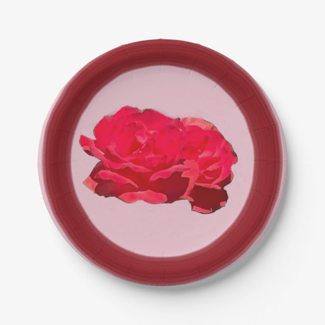 Prato De Papel Placa de papel rosa (Frente)