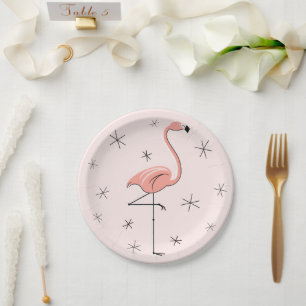 Prato De Papel Placa de papel rosa Flamingo