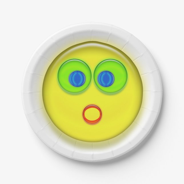 Prato De Papel Placa de papel - Rosto surpresa (Frente)