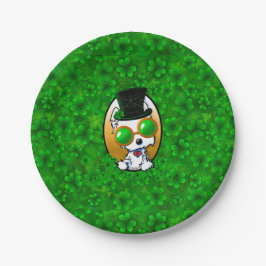 Prato De Papel Placa de Papel Shamrock KiniArt Westie