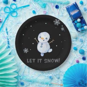 Prato De Papel Placa de Papel Snowman