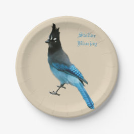 Prato De Papel Placa de papel Stellar Blue Jay