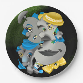 Prato De Papel Placa de papel Surreal Quebra-cabeça Faces