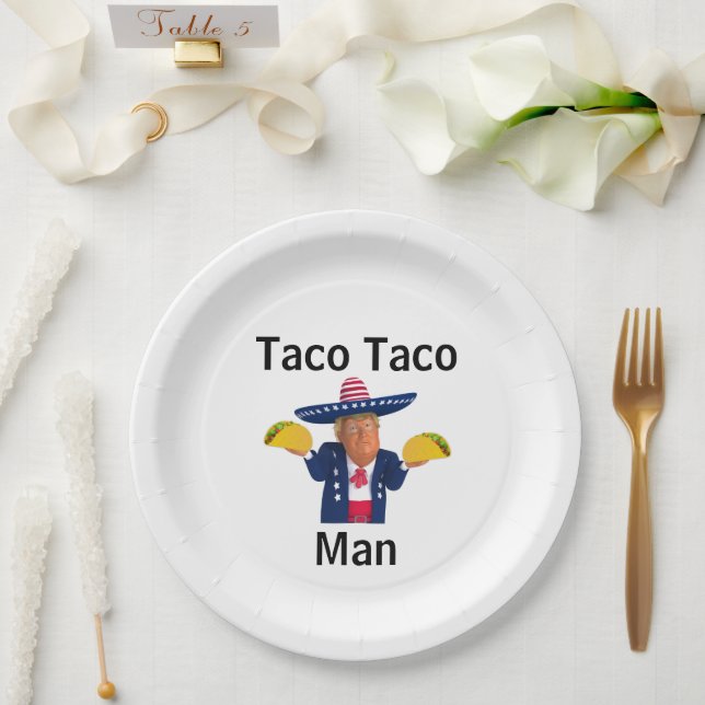 Prato De Papel Placa de Papel Taco Taco Man (Casamento)