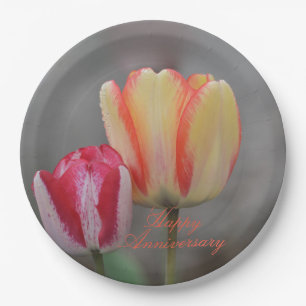 Prato De Papel Placa de Papel Tulip Annivsersário