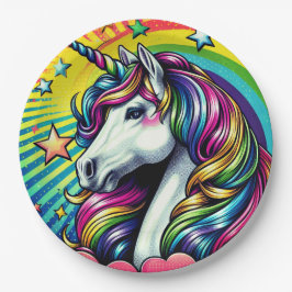 Prato De Papel Placa de papel Unicórnio!
