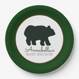 Prato De Papel Placa de Papel Urso Russo (Verde Florestal)