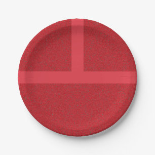 Prato De Papel Placa de papel vermelho de padrão cruzado - person