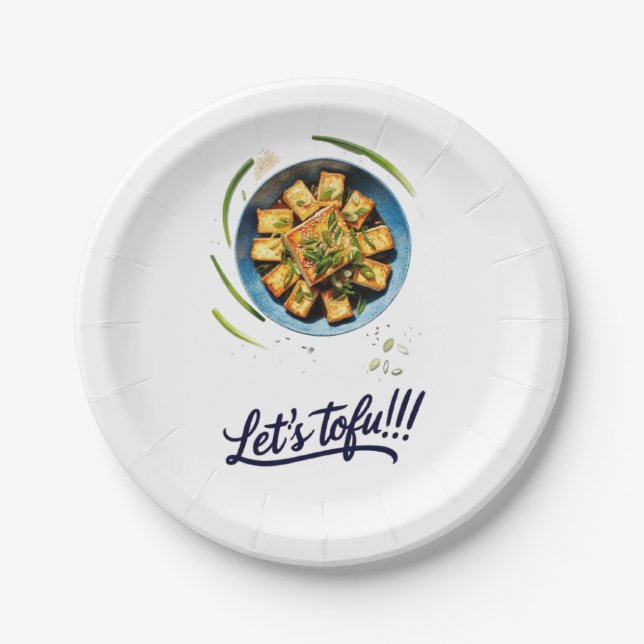 Prato De Papel Placa de papel Yummy Tofu (Frente)