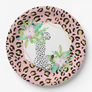 Prato De Papel Placa de Partido de Impressão de Leopardo