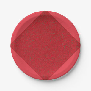 Prato De Papel Placa de Partido Vermelho de Textura Diamante - Pe