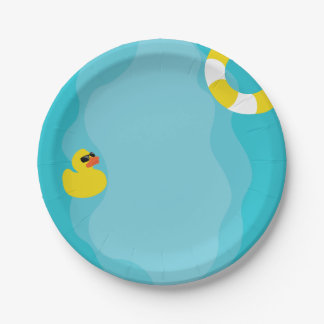 Prato De Papel Placa de piscina - Placa de Festa de aniversário p