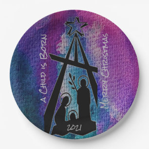 Prato De Papel Placa de vidro de Natividade