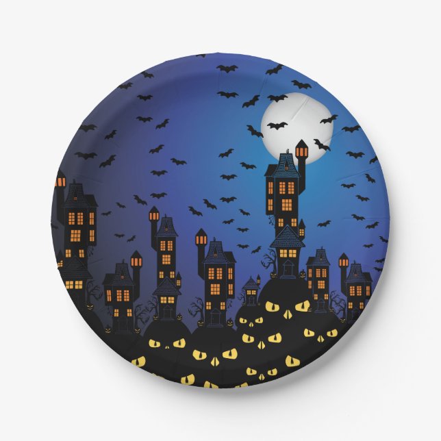 Prato De Papel Placa de vila assombrada (Frente)