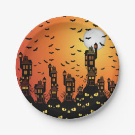 Prato De Papel Placa de vila assombrada