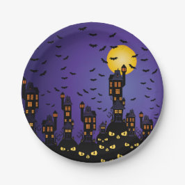 Prato De Papel Placa de vila assombrada